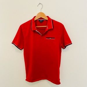 Ben Sherman med Red w/ blue and white trim Polo, and a shirt pocket